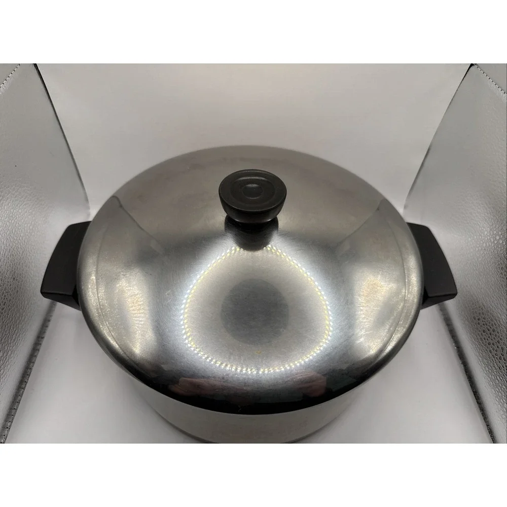 Revere Ware 1801 Stock Pot 4 1/2 QT Stainless Steel Copper Bottom w/ Lid
